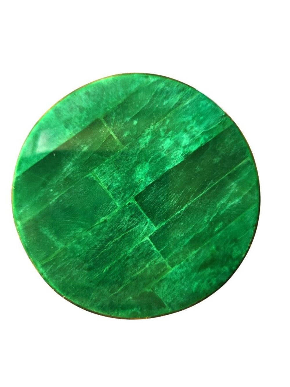 Set Of 10 Green resin & Cork Round Coasters marbled pattern barware drinkware